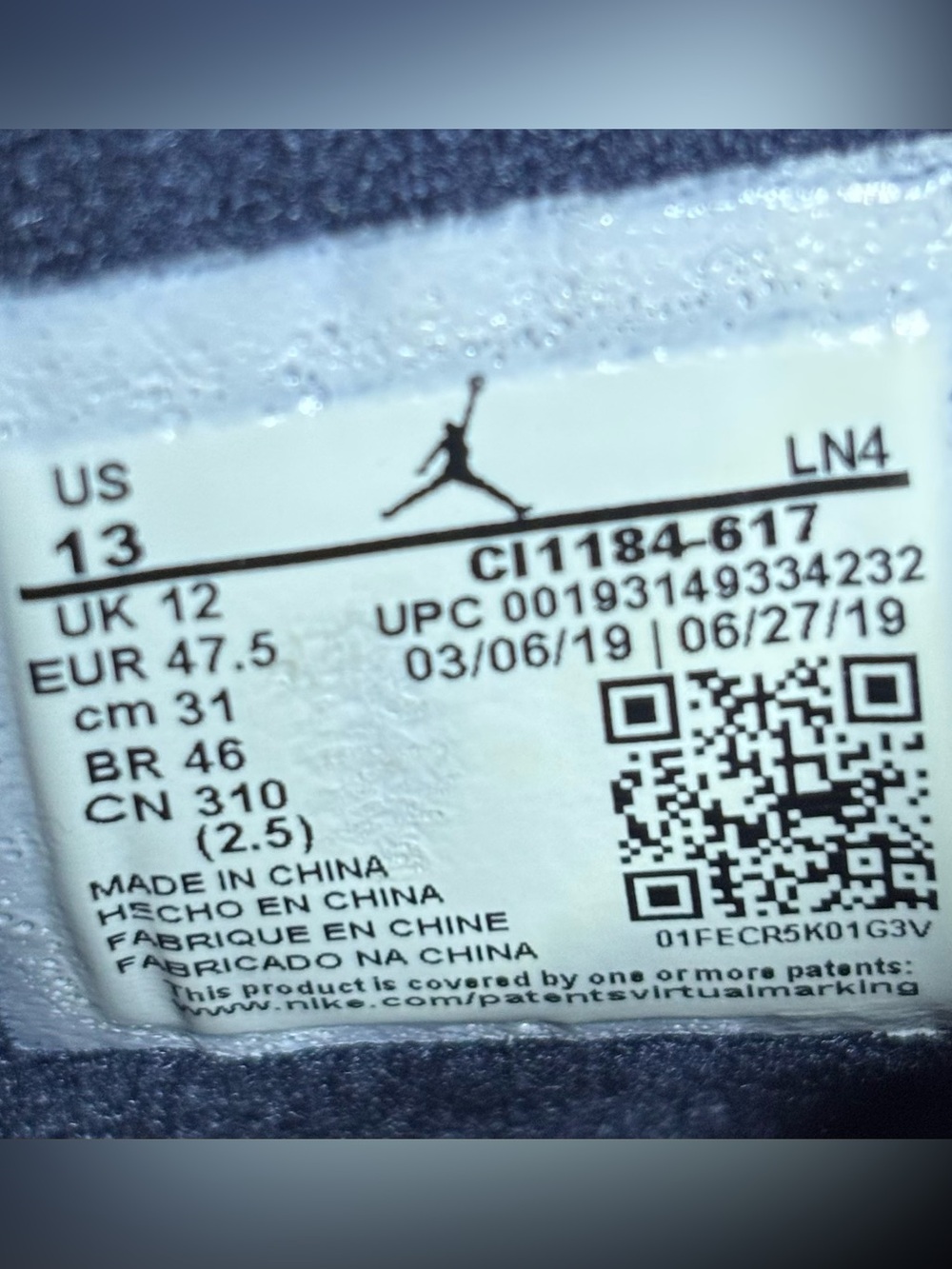 Jordan 4 Retro FIBA 2019 Size 13 - Picture 6 of 6